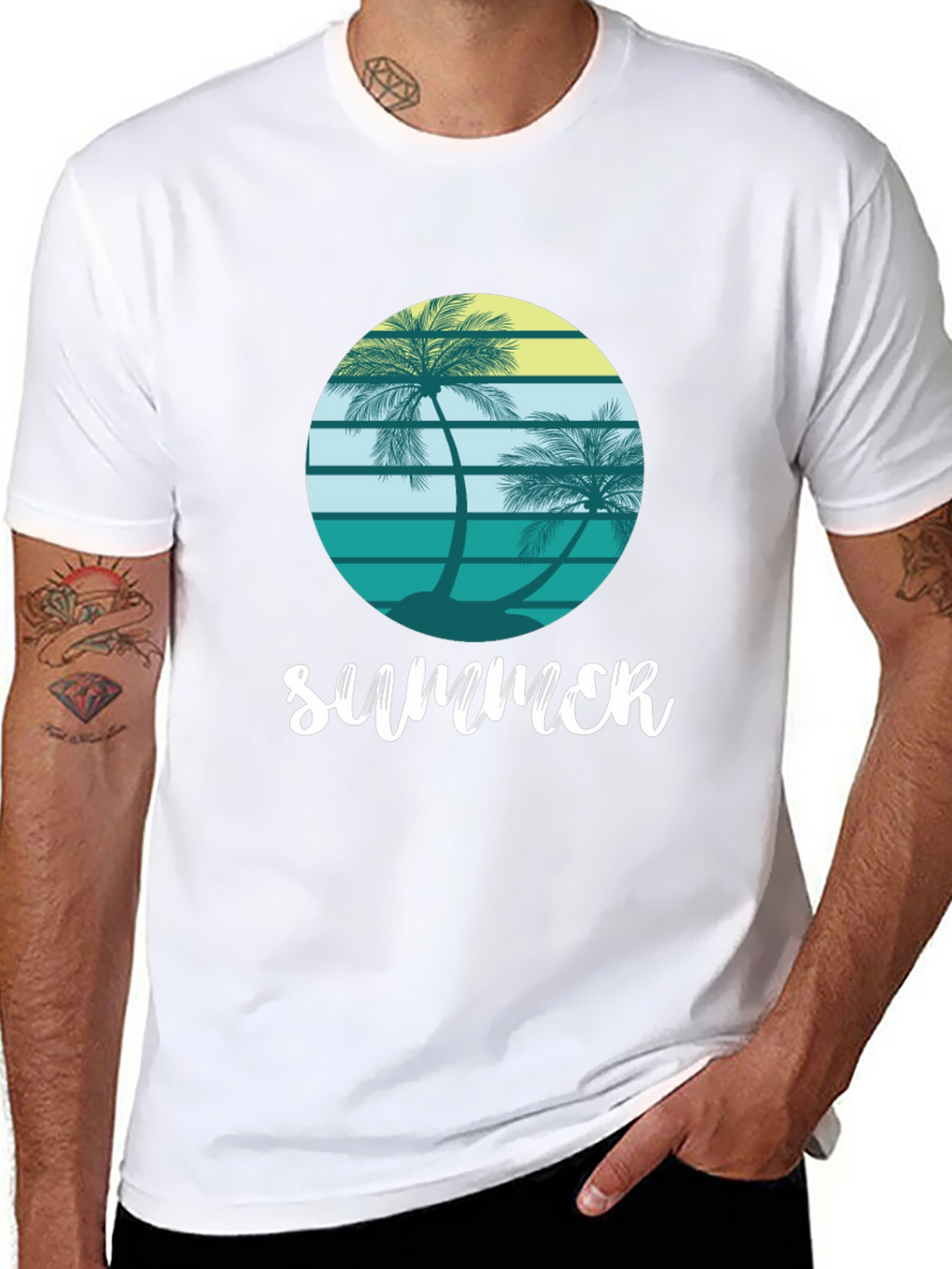 Summer Palm Tree Graphic Tee - Coastal Vibes