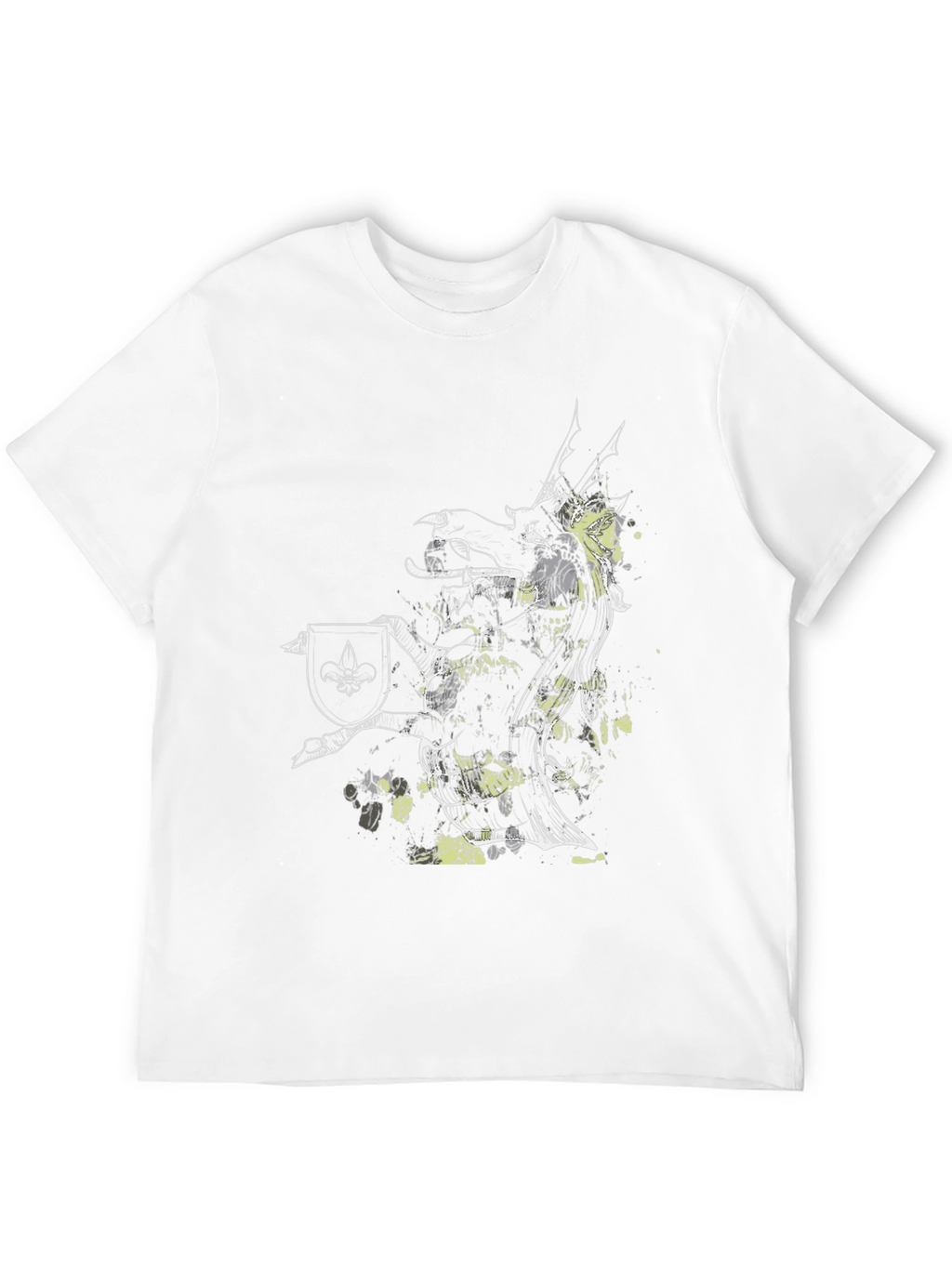 Griffin Shield Black T-Shirt - Fantasy Art