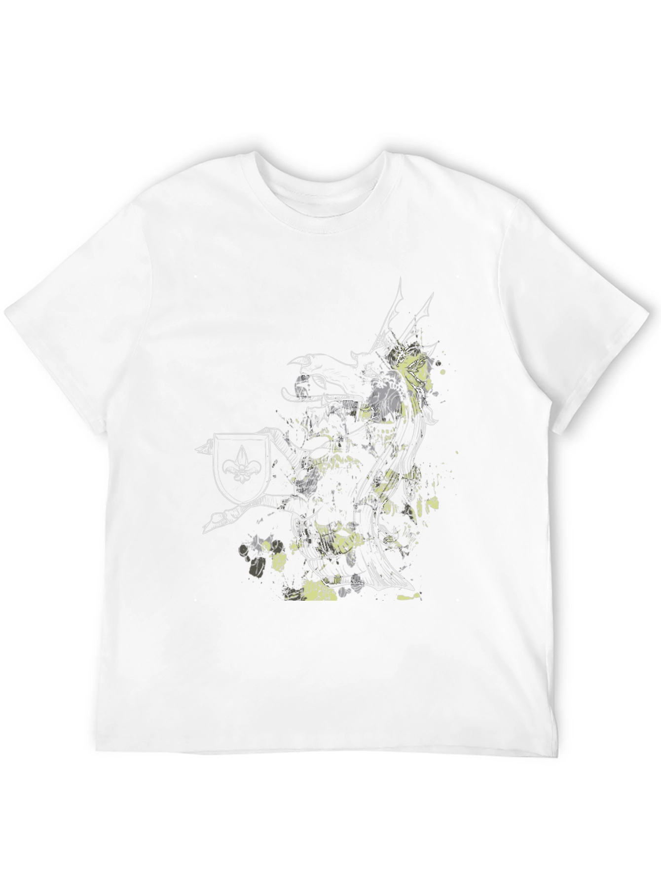 Griffin Shield Black T-Shirt - Fantasy Art