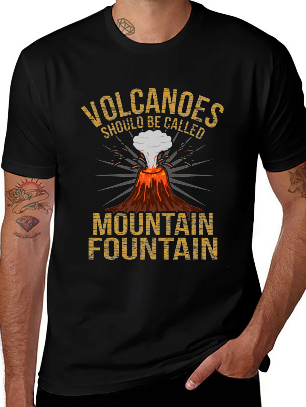 Volcanoes Funny Graphic Tee - Mountain Fountain