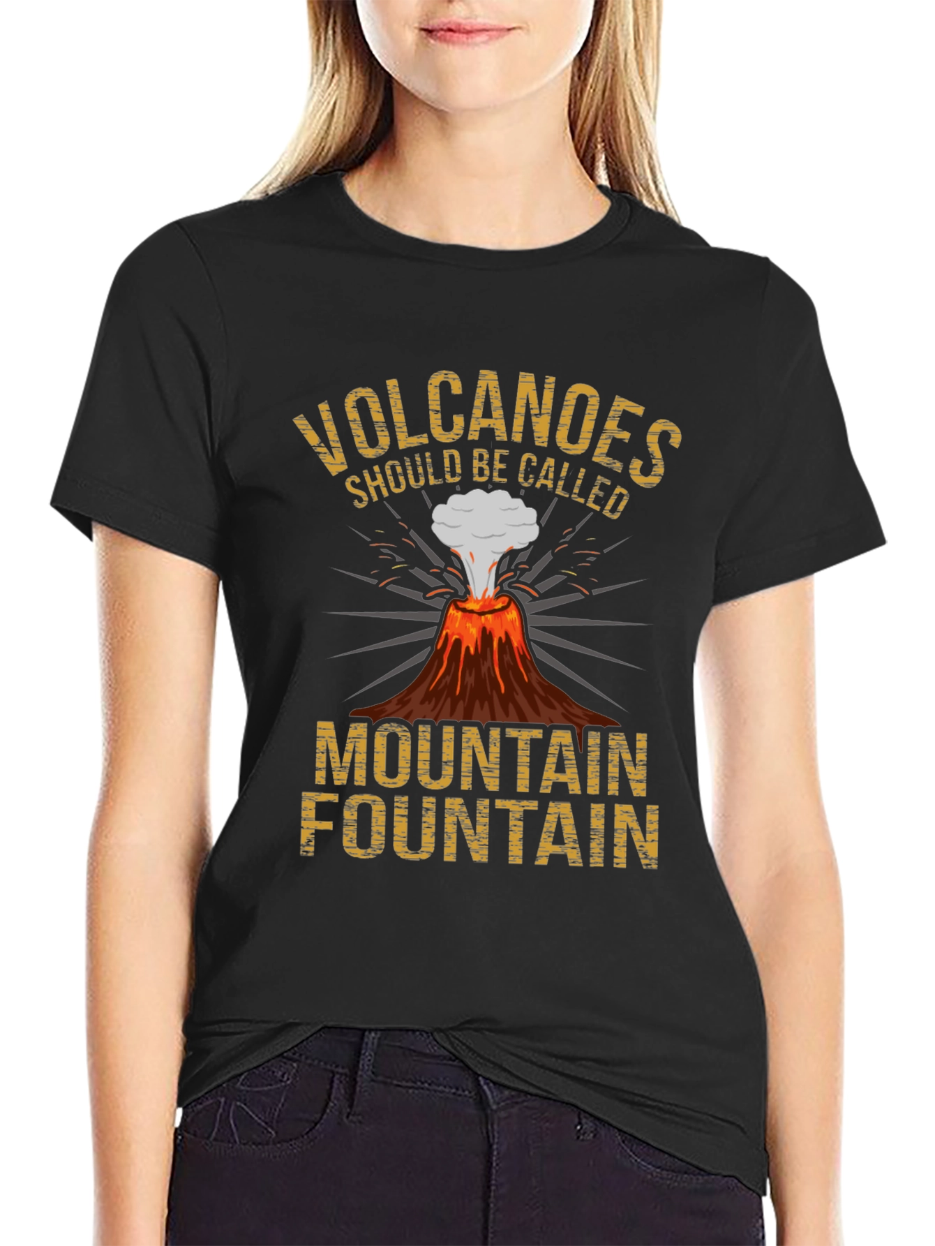 Volcanoes Funny Graphic Tee - Mountain Fountain