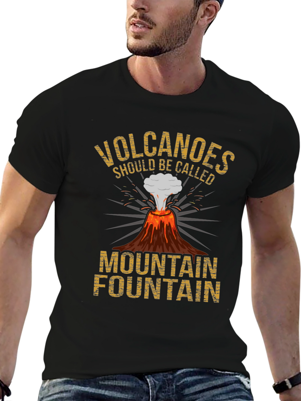 Volcanoes Funny Graphic Tee - Mountain Fountain