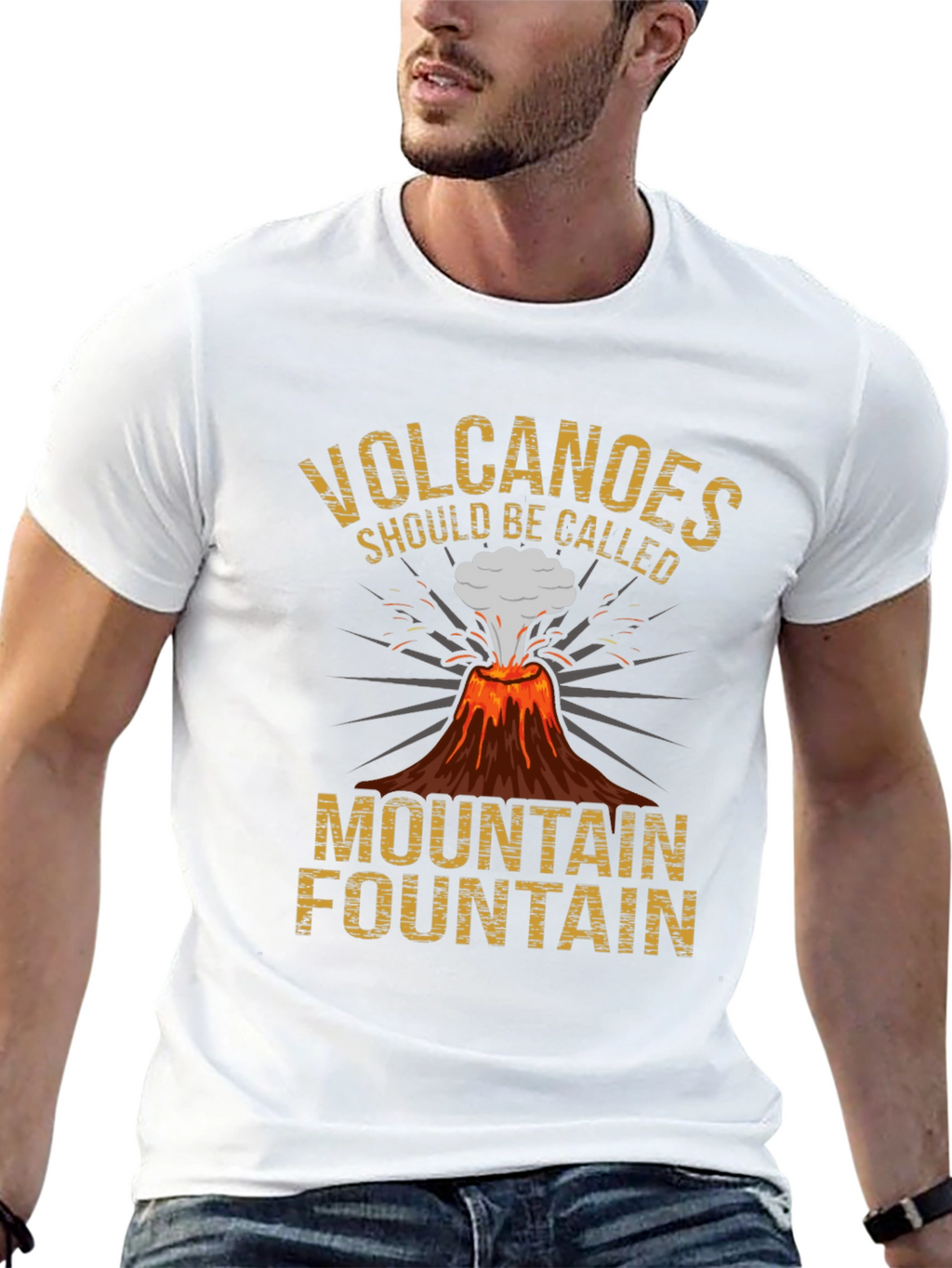 Volcanoes Funny Graphic Tee - Mountain Fountain