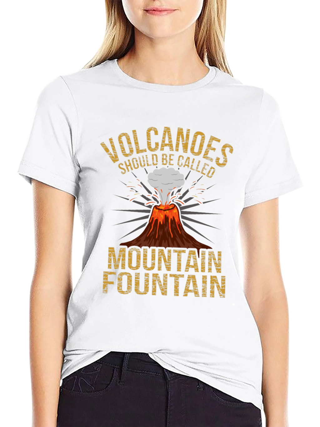 Volcanoes Funny Graphic Tee - Mountain Fountain