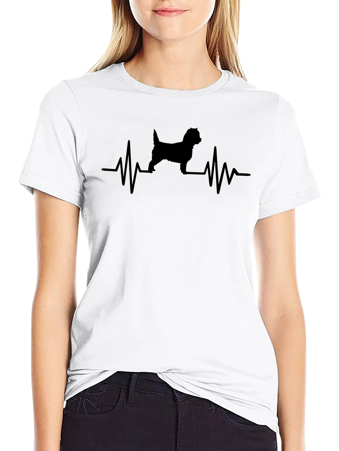 Dog Heartbeat T-Shirt - Black
