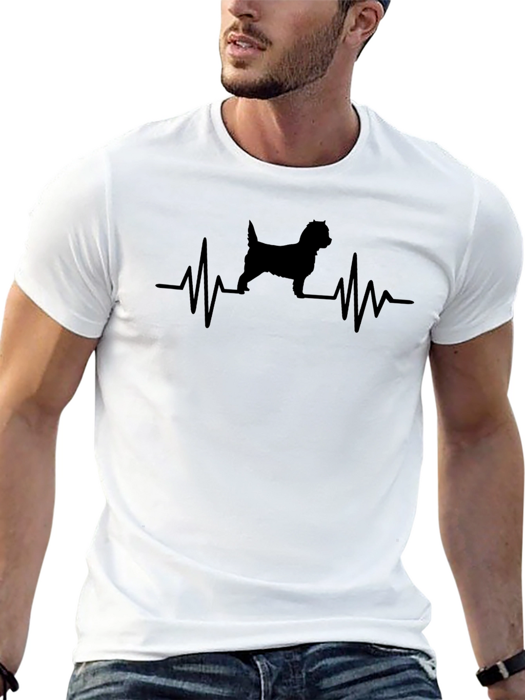 Dog Heartbeat T-Shirt - Black