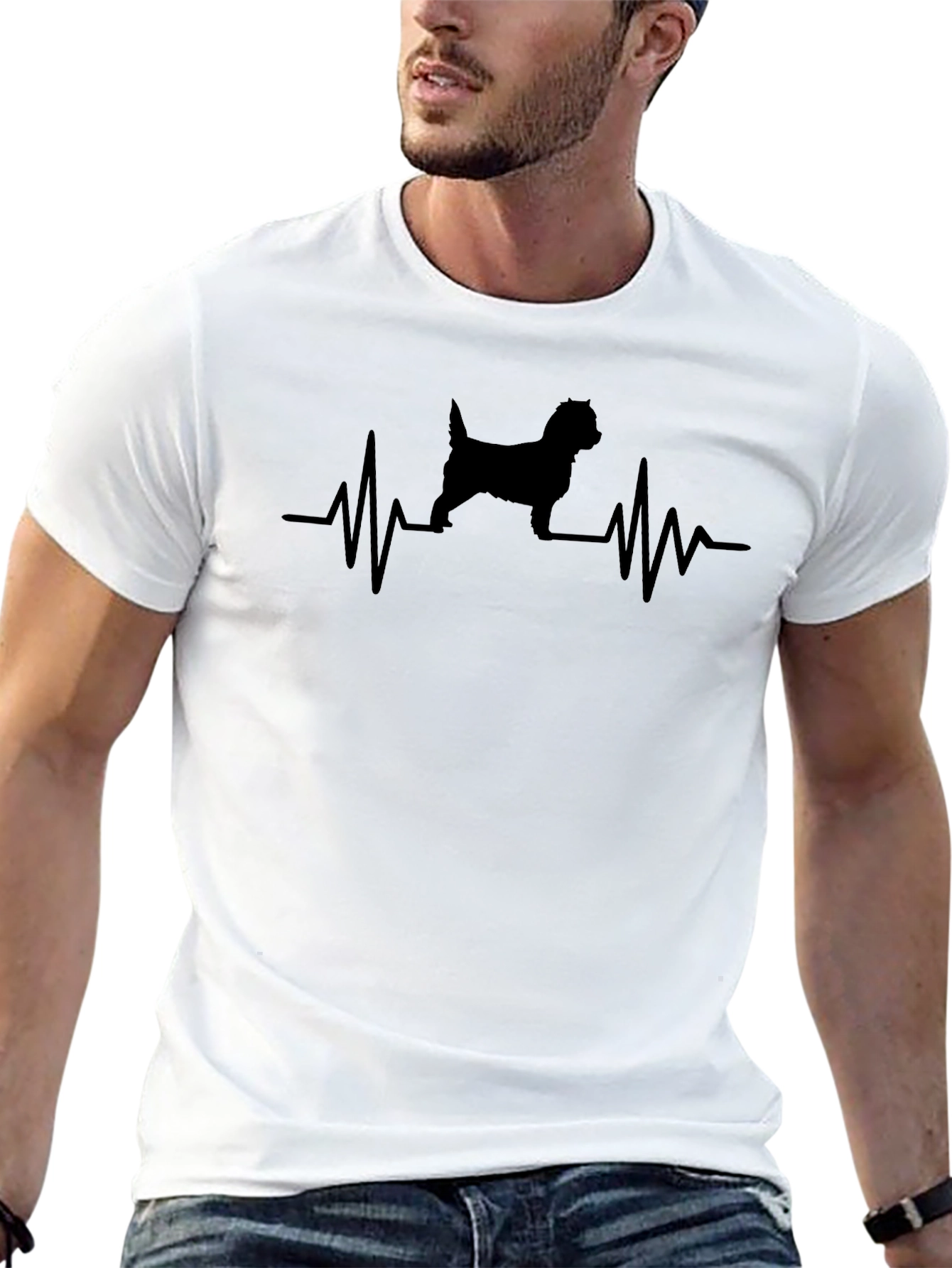 Dog Heartbeat T-Shirt - Black