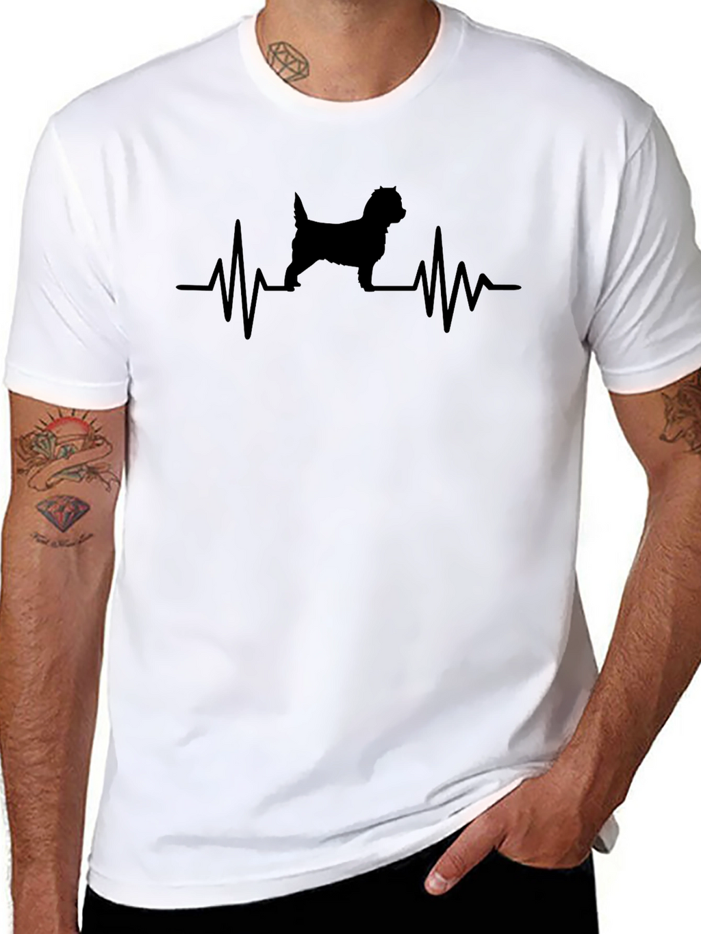 Dog Heartbeat T-Shirt - Black