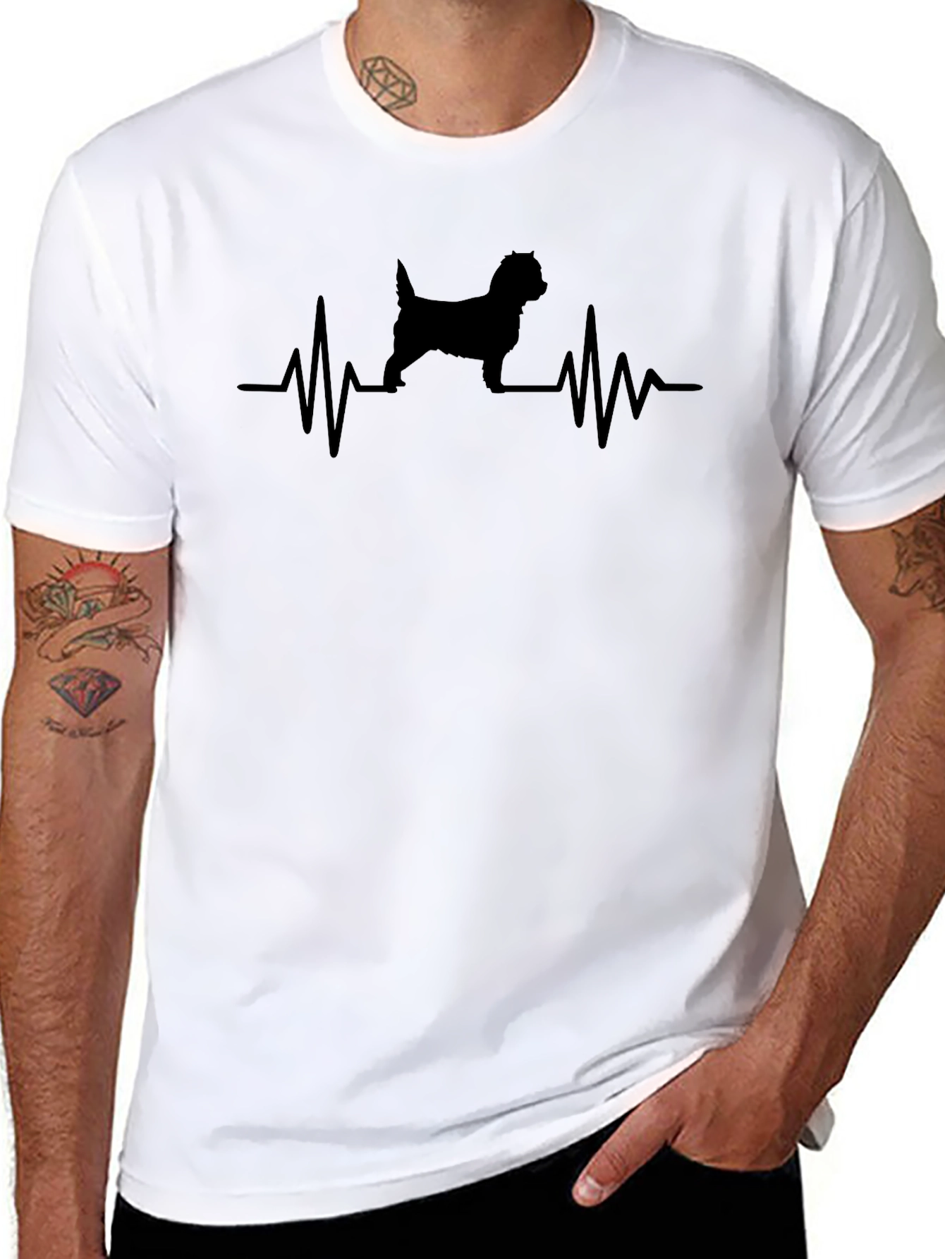Dog Heartbeat T-Shirt - Black