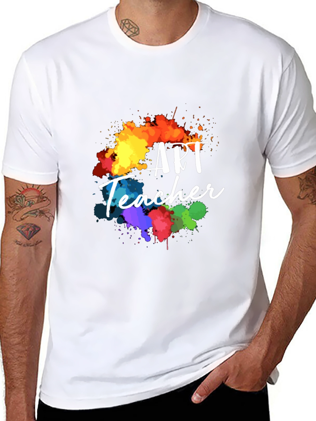 Art Teacher Colorful Splatter T-Shirt