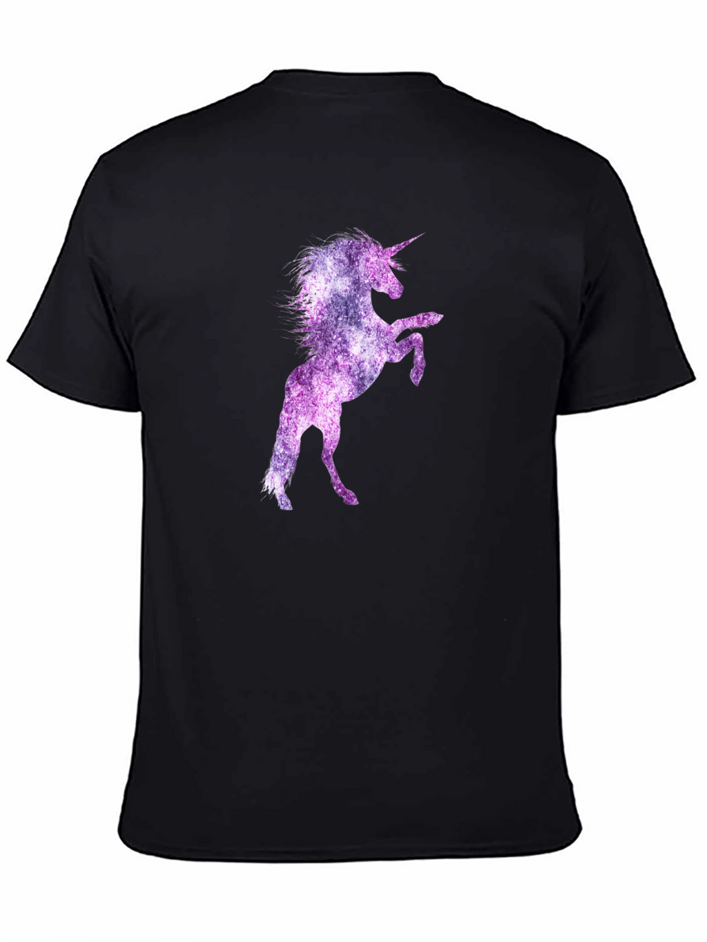 Unicorn Galaxy Graphic Print Black T-Shirt