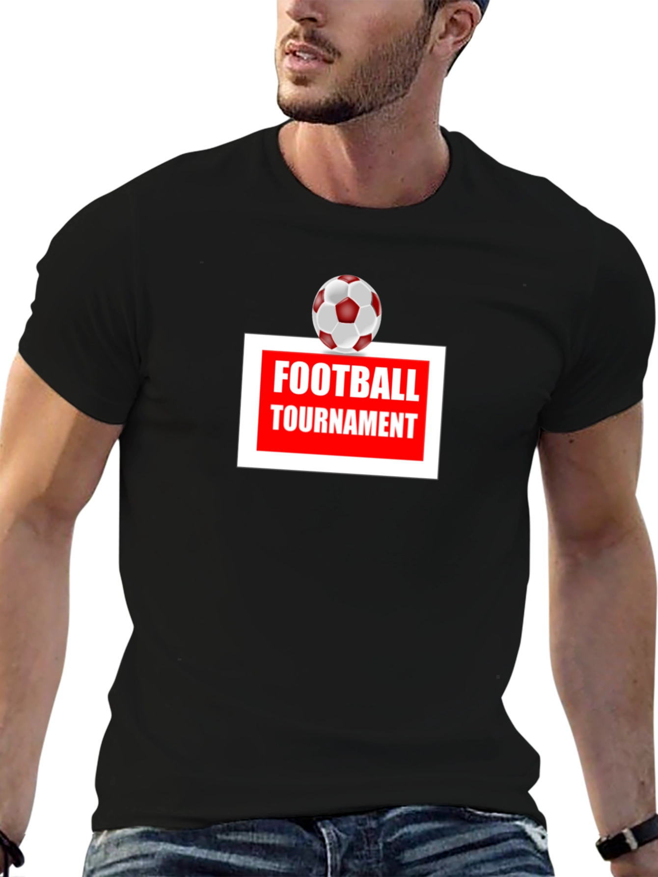 Football Tournament T-Shirt - Classic Black Tee
