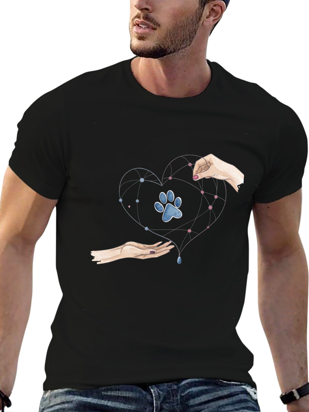 Heart Paw Print Graphic Tee