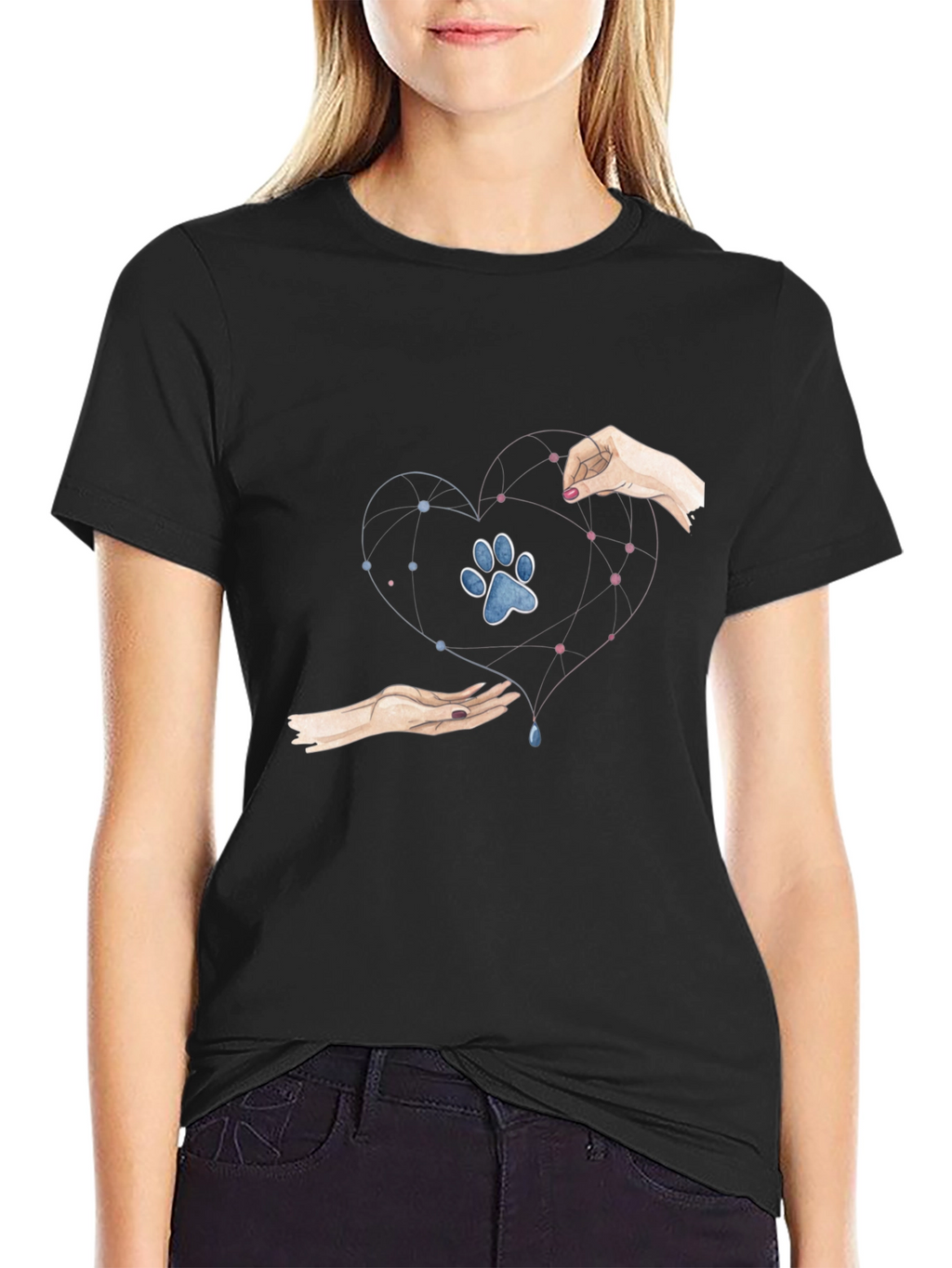 Heart Paw Print Graphic Tee