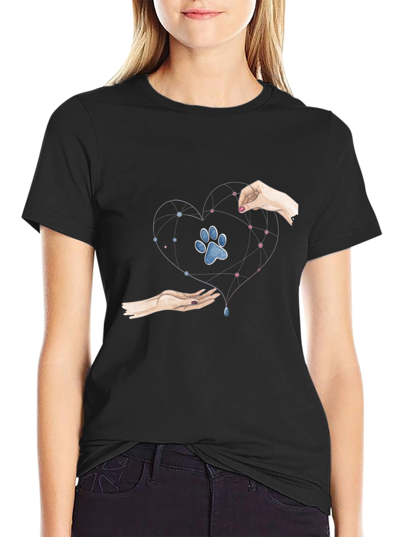 Heart Paw Print Graphic Tee