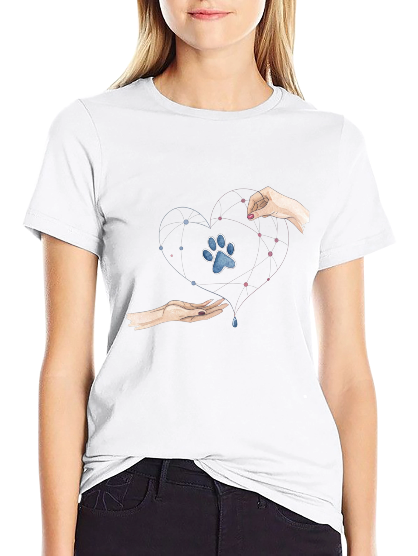 Heart Paw Print Graphic Tee