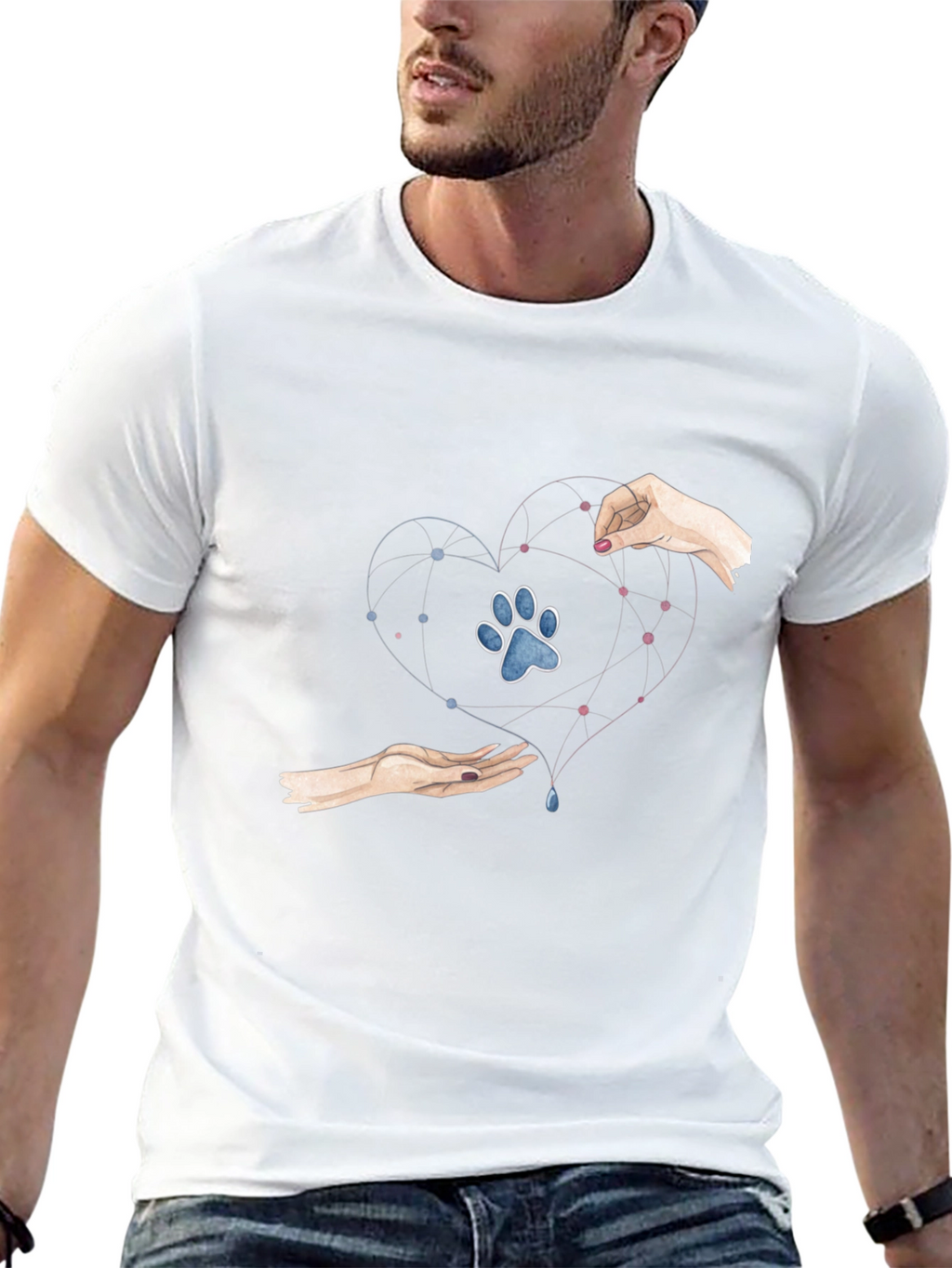 Heart Paw Print Graphic Tee