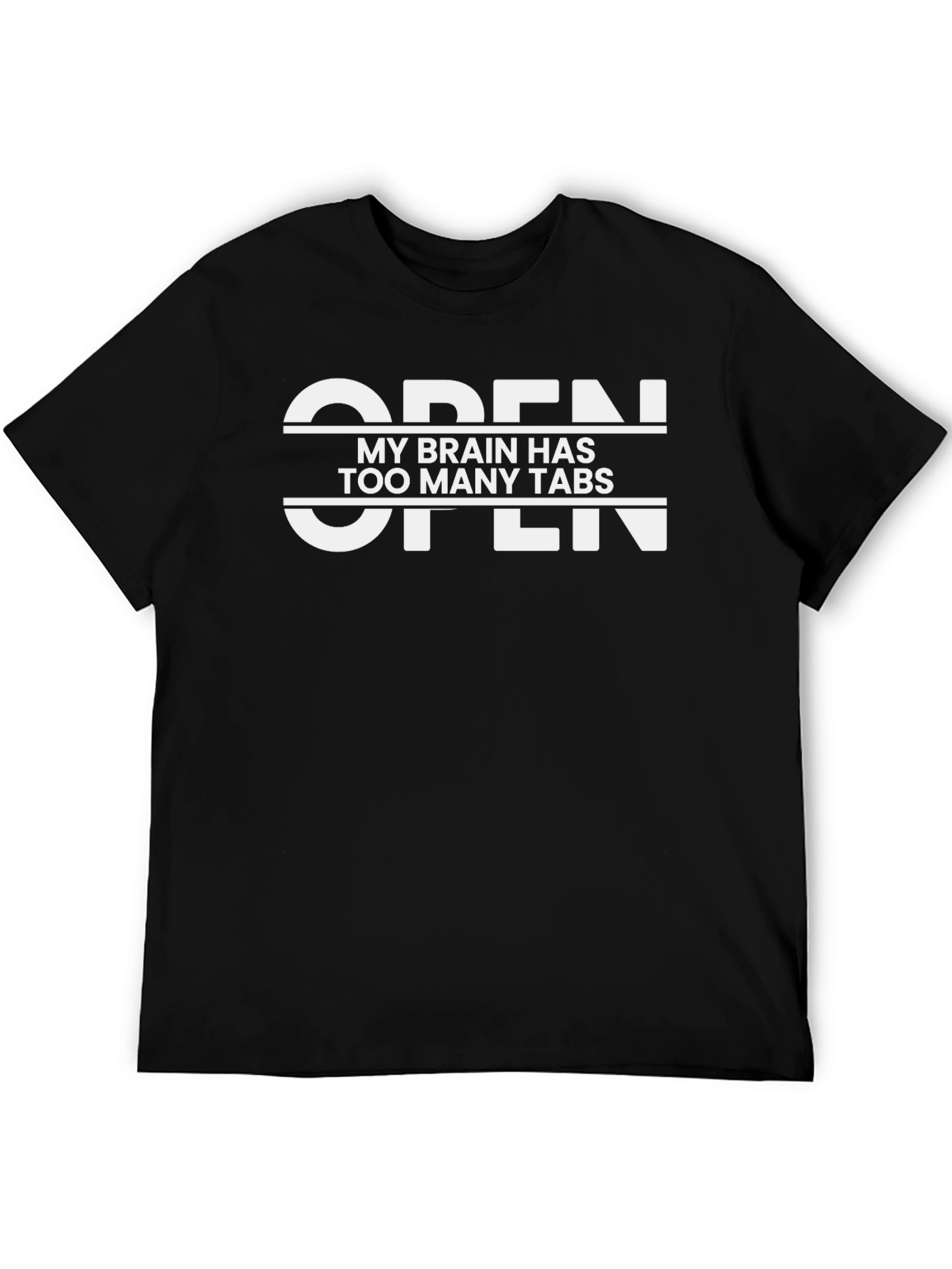Open Too Many Tabs Graphic T-Shirt - Black