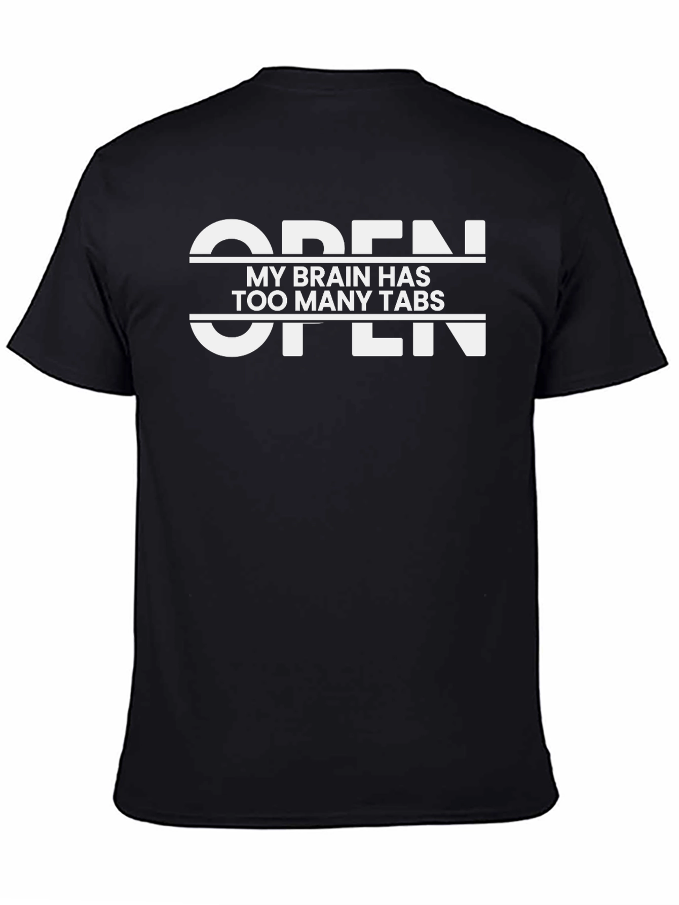 Open Too Many Tabs Graphic T-Shirt - Black