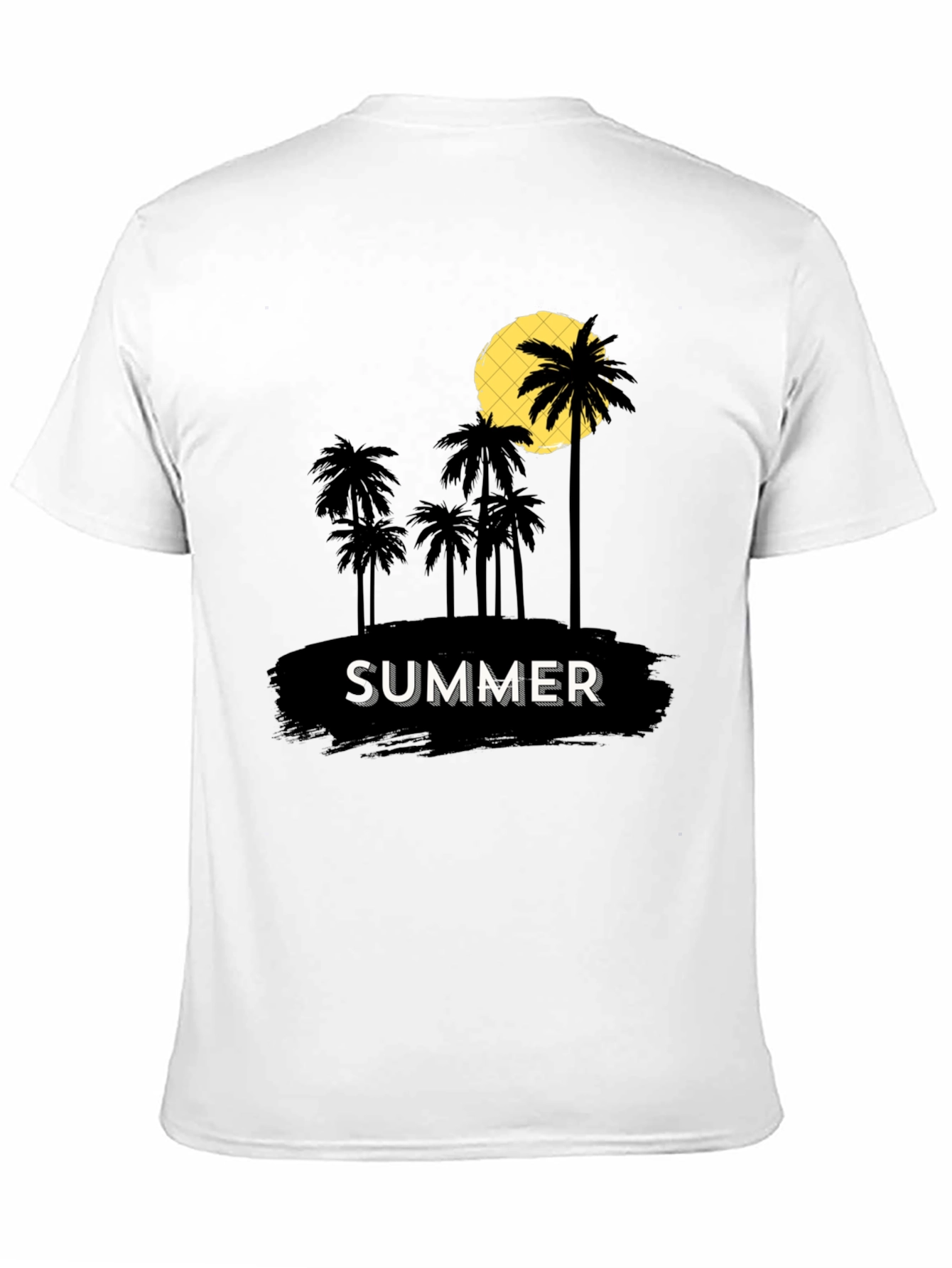 Summer Palm Tree Graphic T-Shirt - Black
