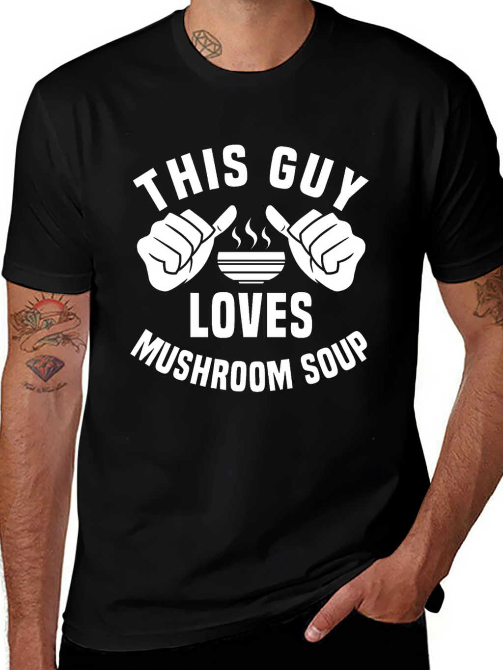 Mushroom Soup Lover T-Shirt - Pointing Fingers
