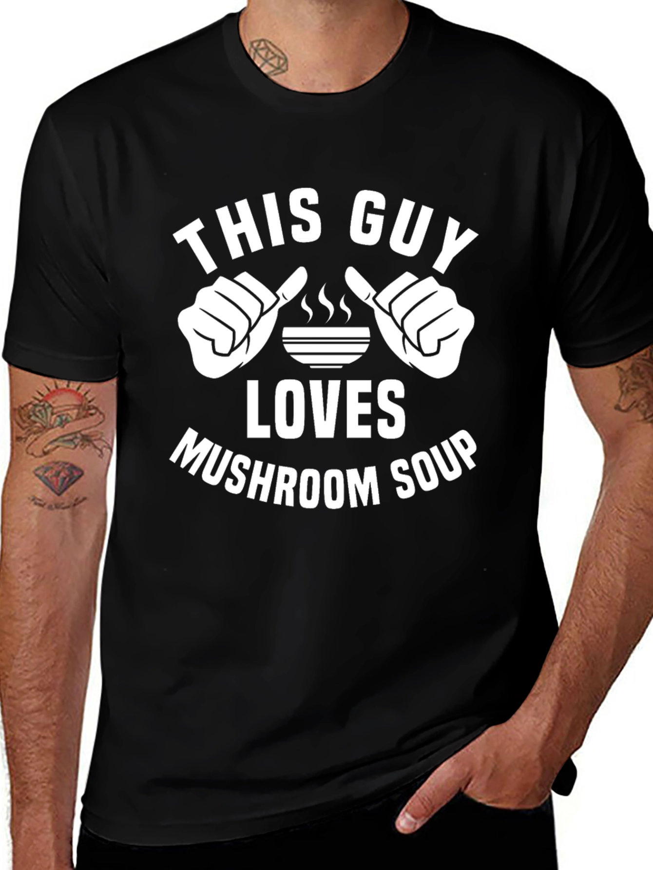 Mushroom Soup Lover T-Shirt - Pointing Fingers