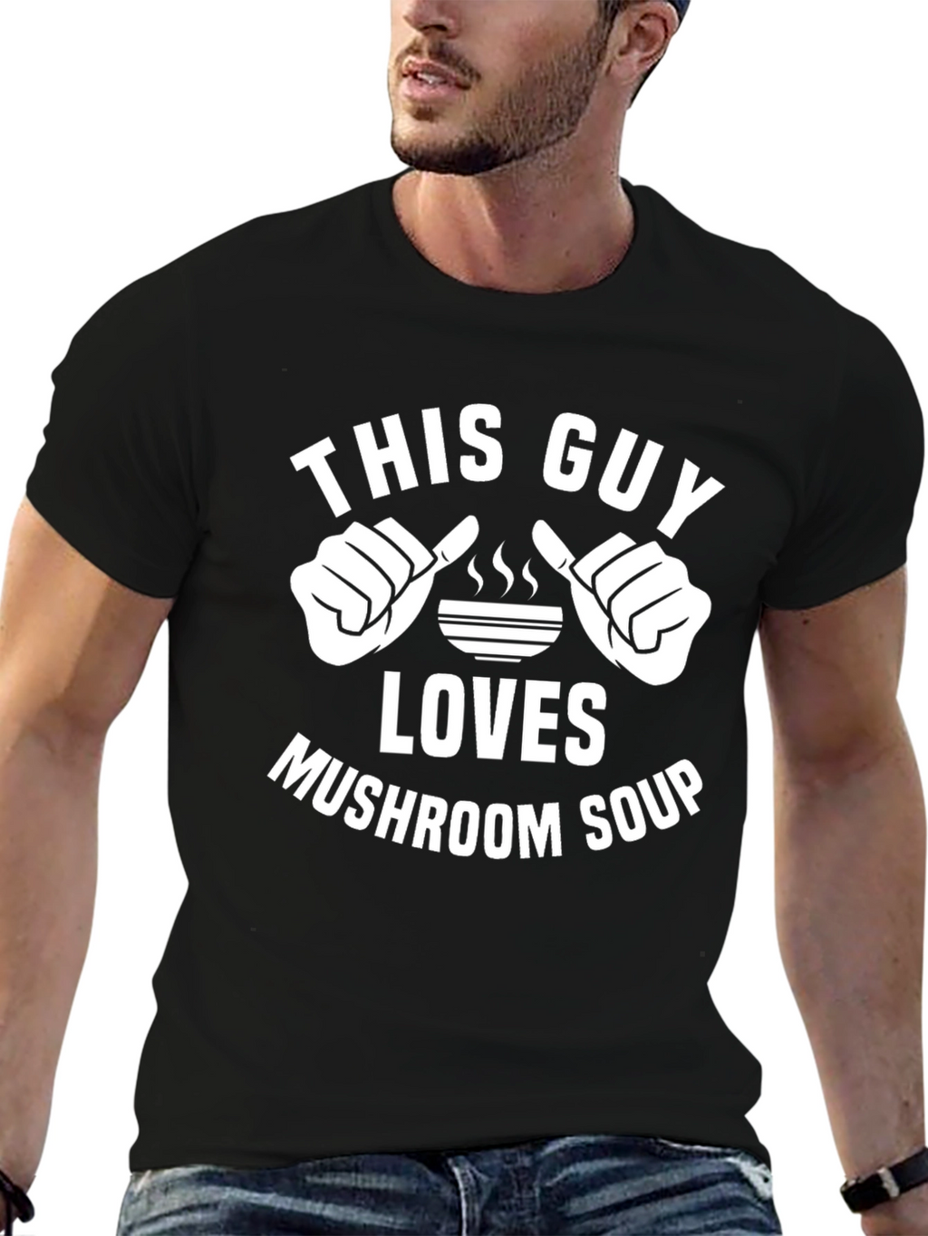 Mushroom Soup Lover T-Shirt - Pointing Fingers