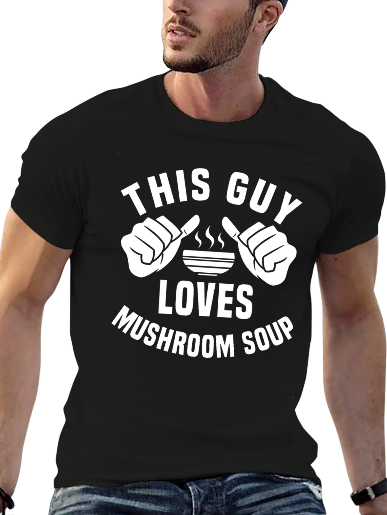 Mushroom Soup Lover T-Shirt - Pointing Fingers