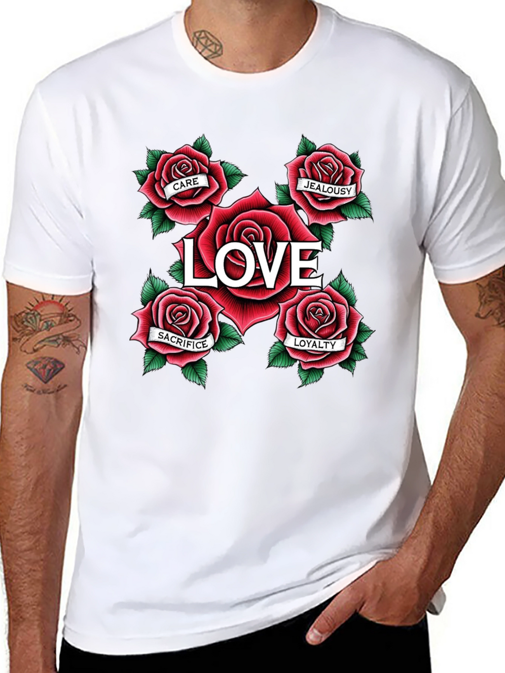 Love Rose Tattoo Graphic Tee