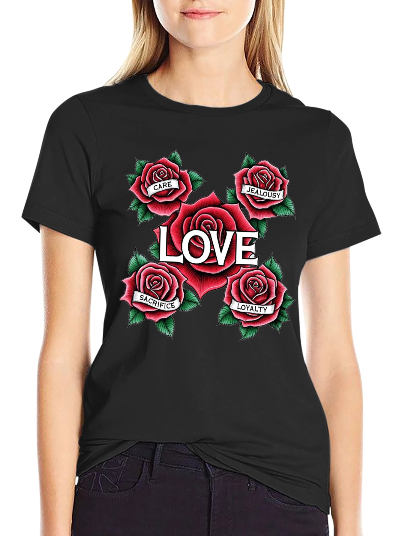 Love Rose Tattoo Graphic Tee