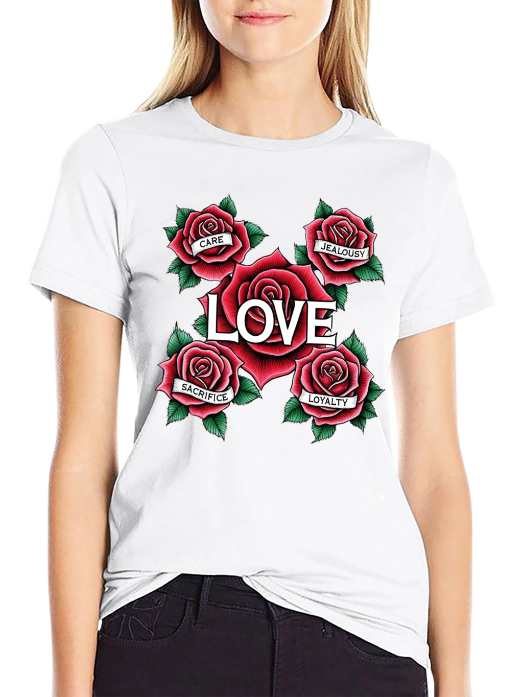 Love Rose Tattoo Graphic Tee