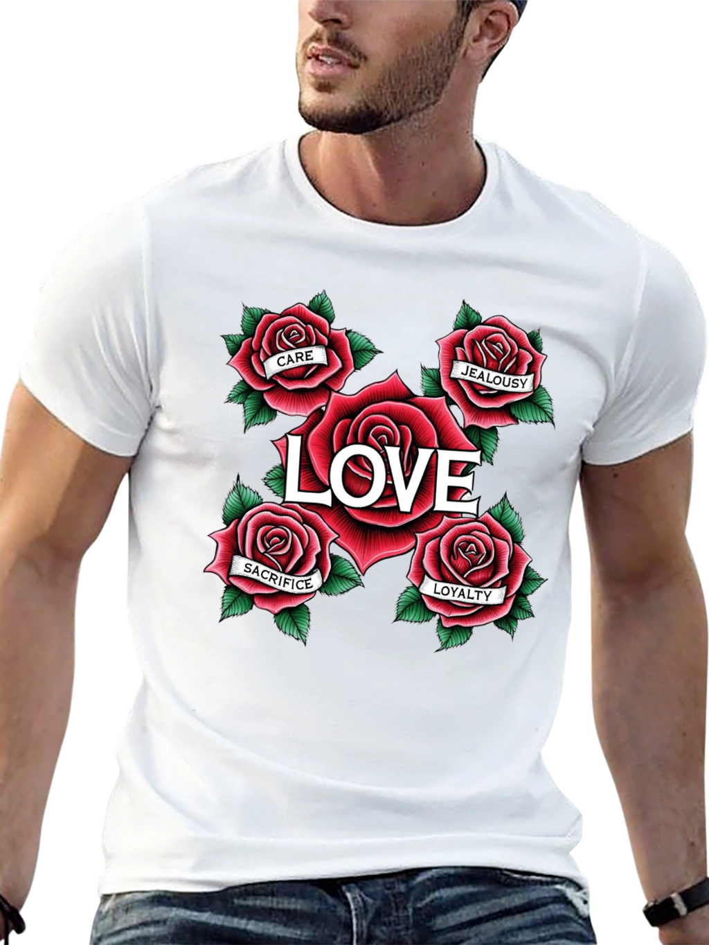 Love Rose Tattoo Graphic Tee