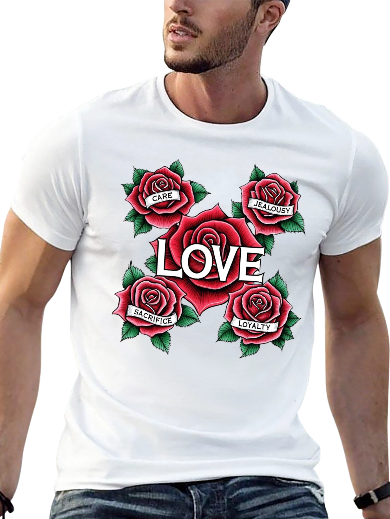 Love Rose Tattoo Graphic Tee