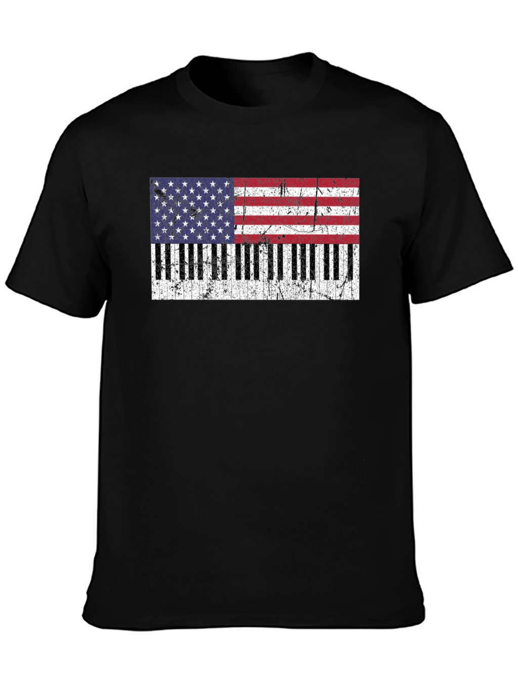 Patriotic Piano Keys USA Flag T-Shirt