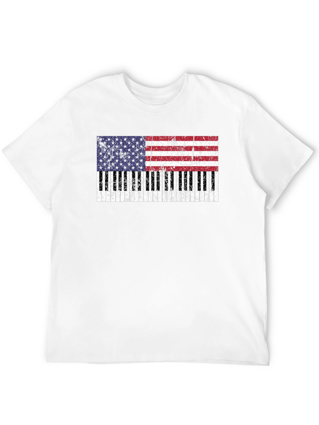 Patriotic Piano Keys USA Flag T-Shirt