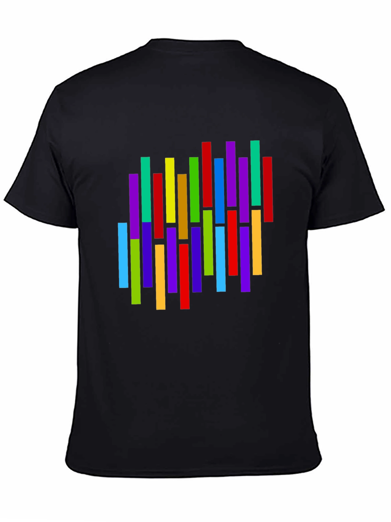 Colorful Vertical Stripes Graphic T-Shirt