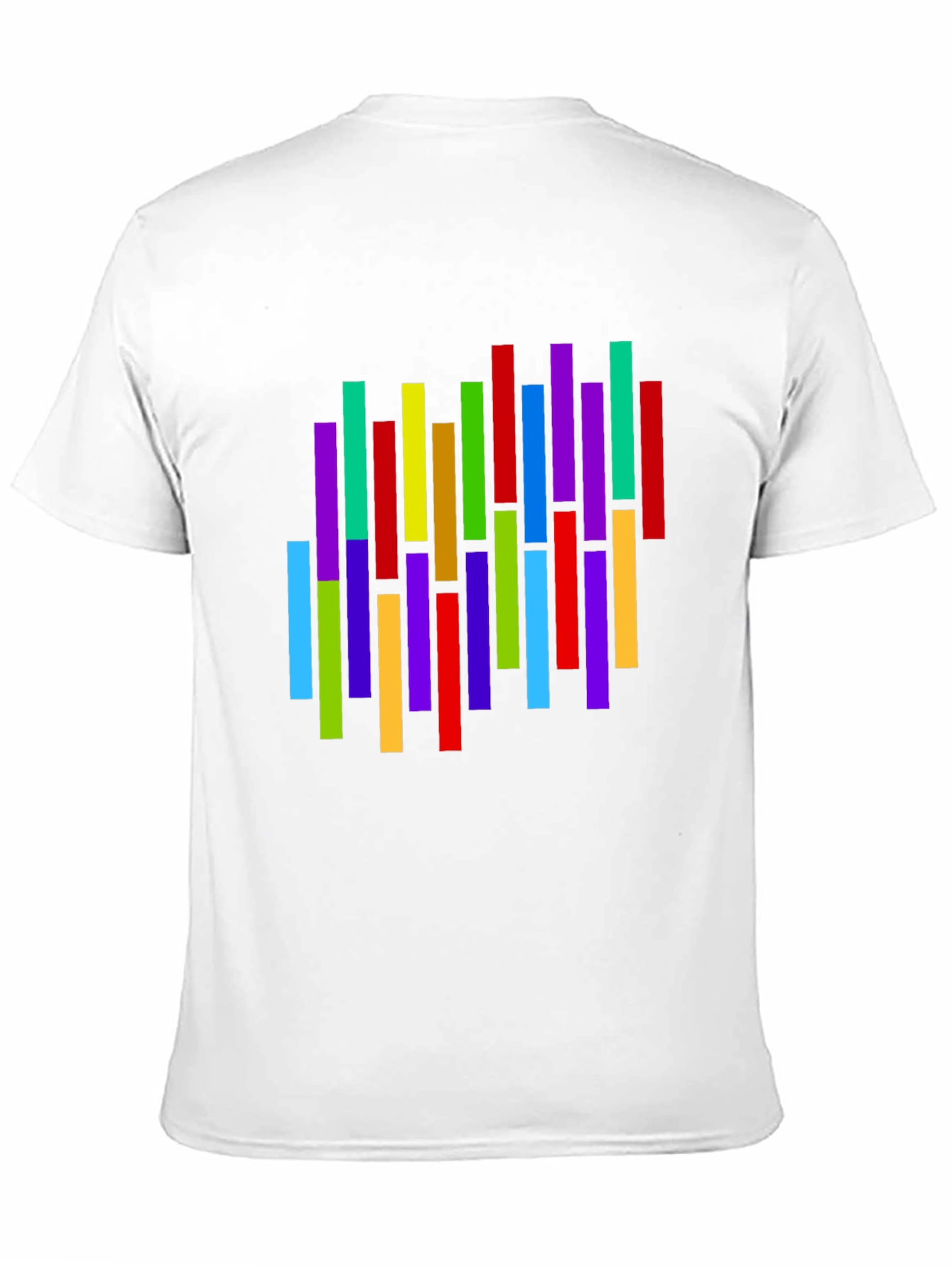 Colorful Vertical Stripes Graphic T-Shirt