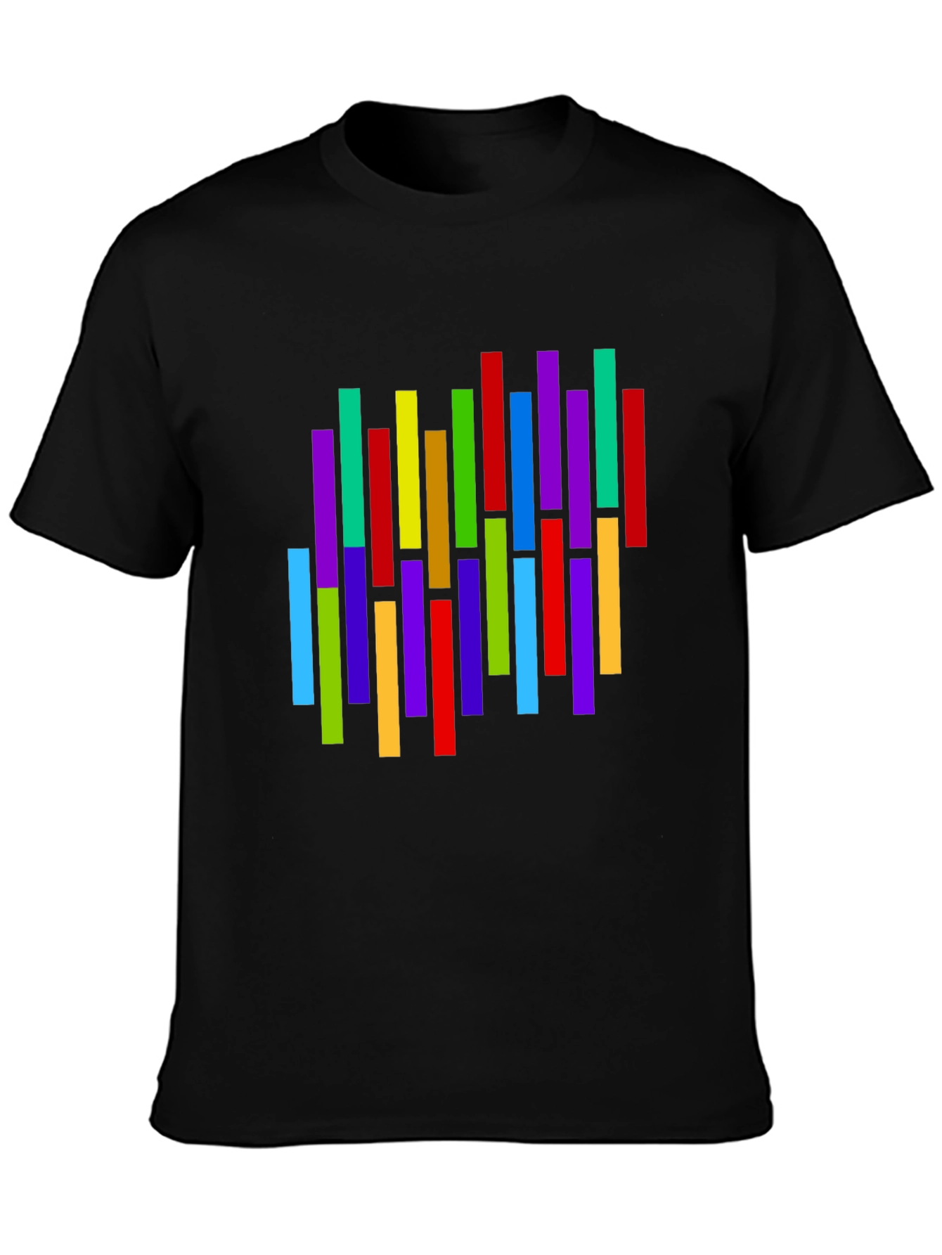 Colorful Vertical Stripes Graphic T-Shirt