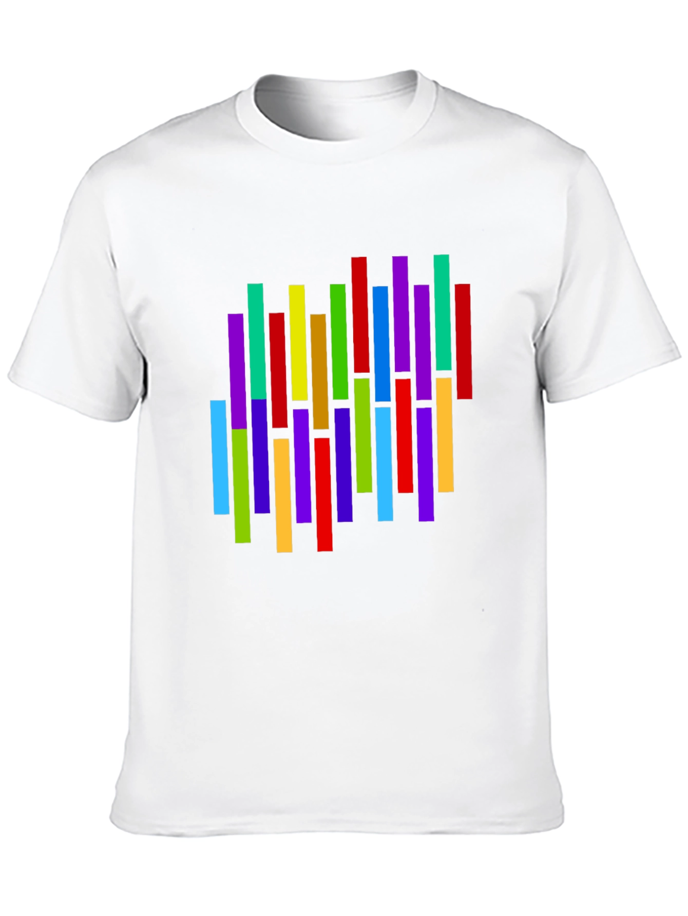 Colorful Vertical Stripes Graphic T-Shirt