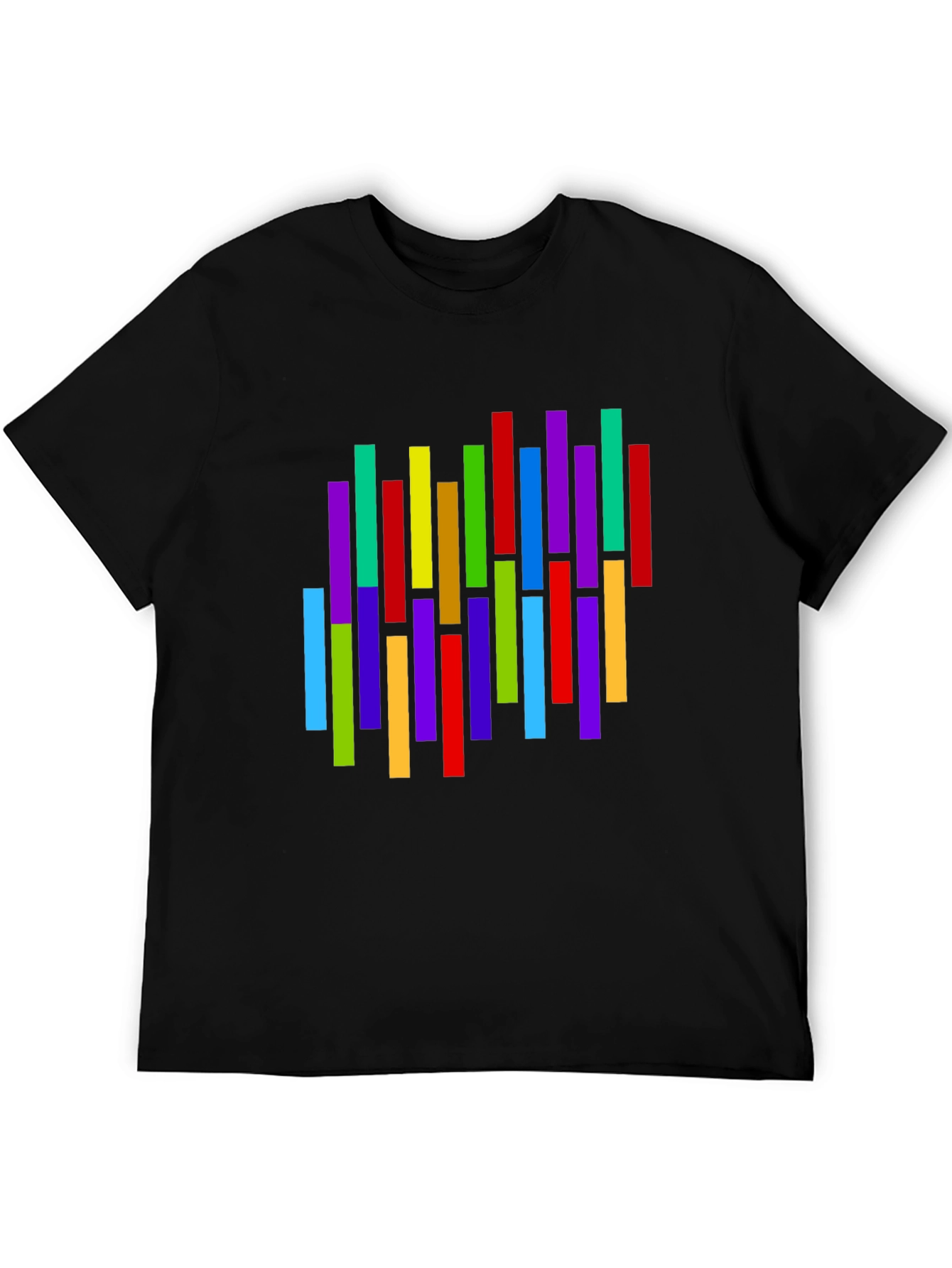 Colorful Vertical Stripes Graphic T-Shirt