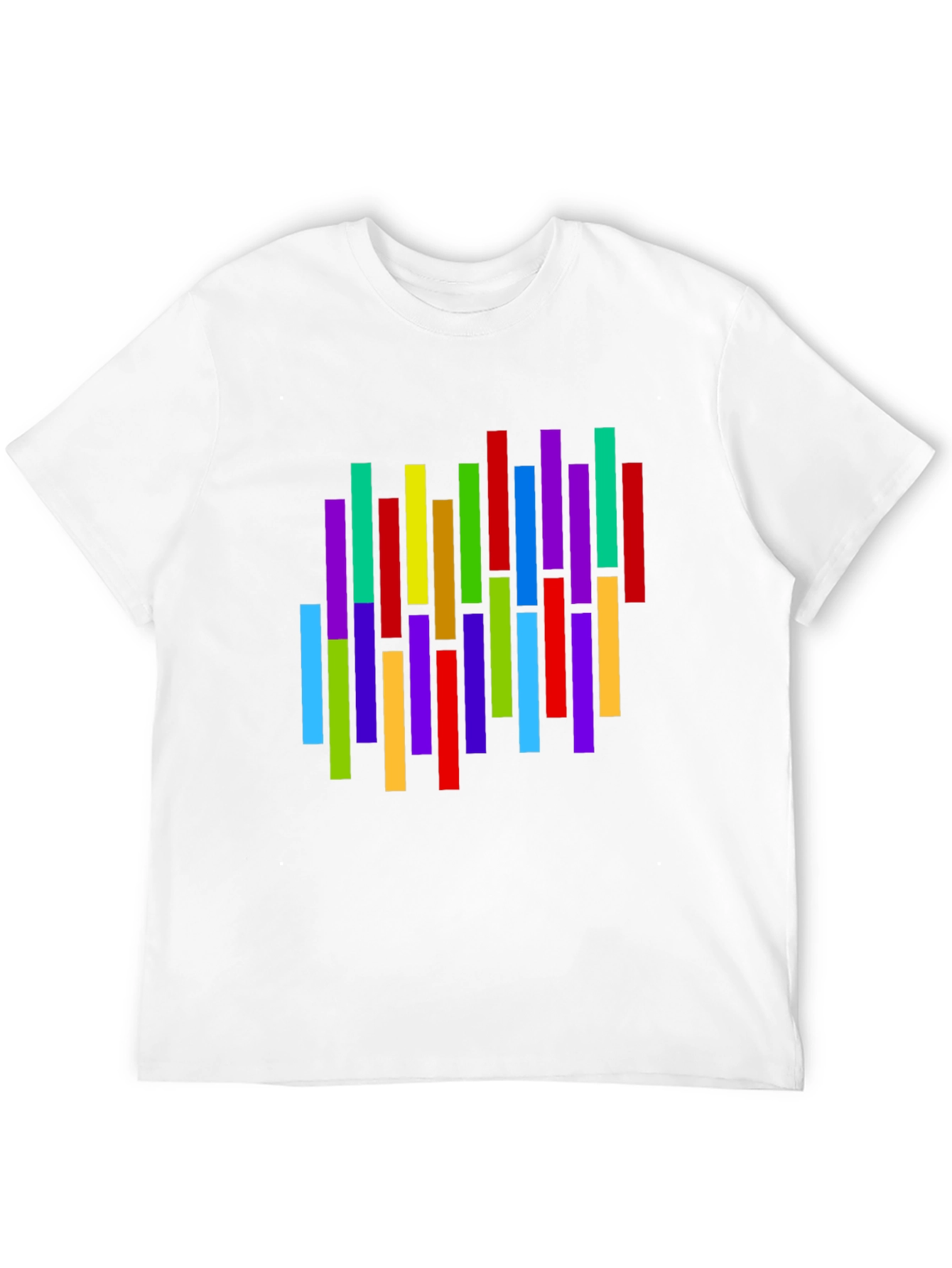 Colorful Vertical Stripes Graphic T-Shirt