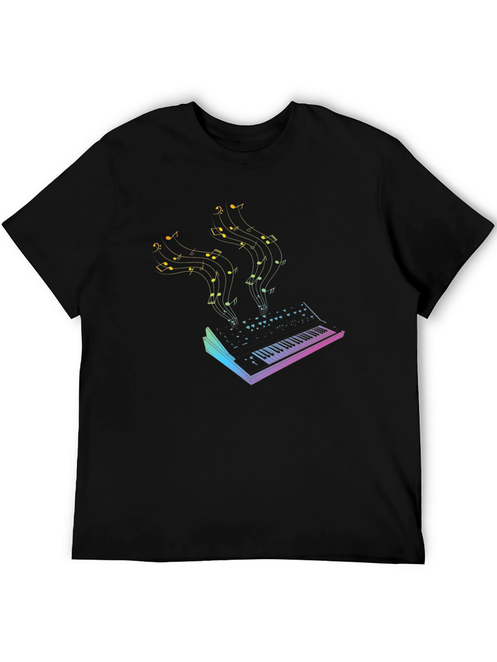 Music Synth Graphic Tee - Black