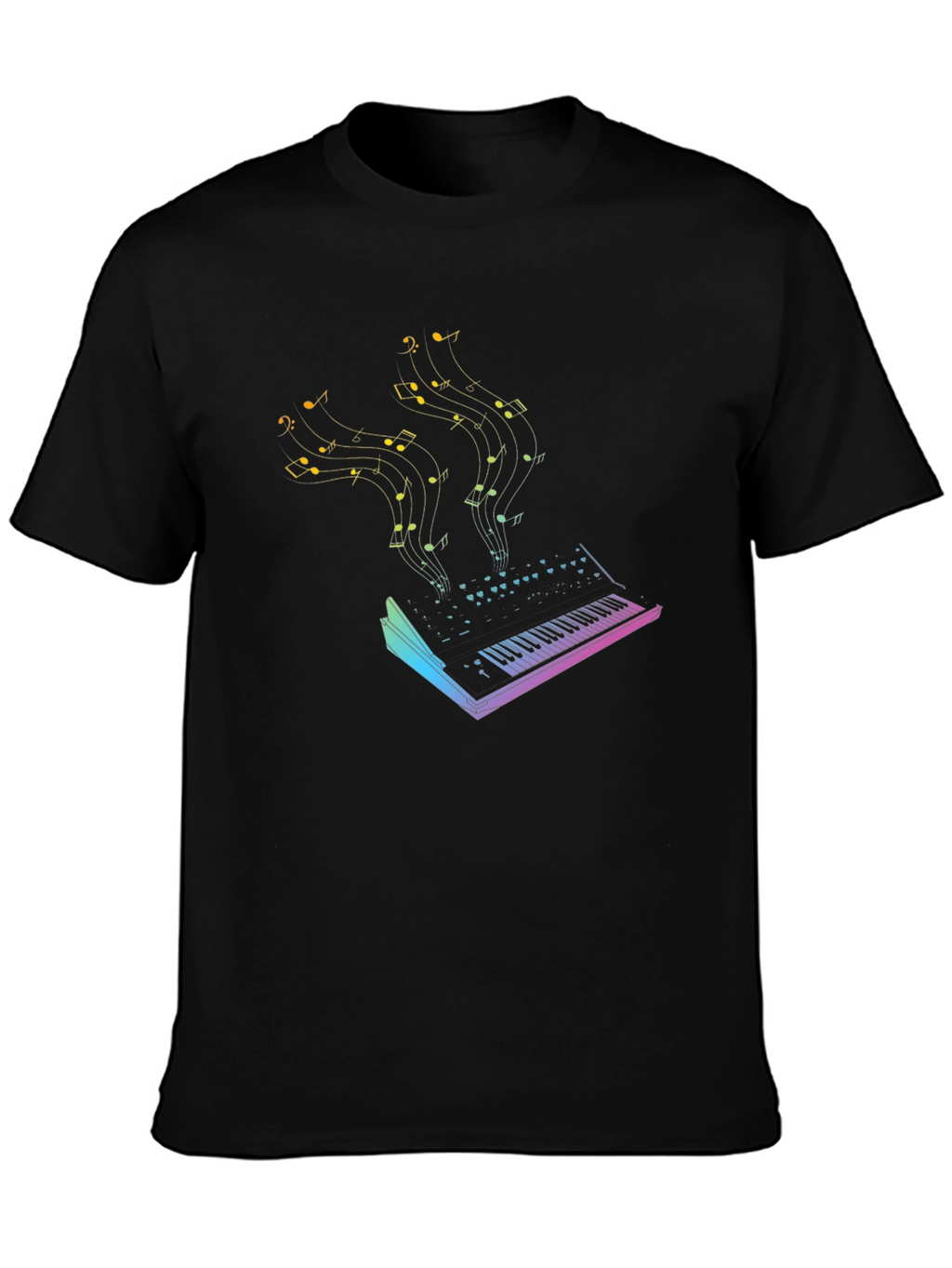Music Synth Graphic Tee - Black