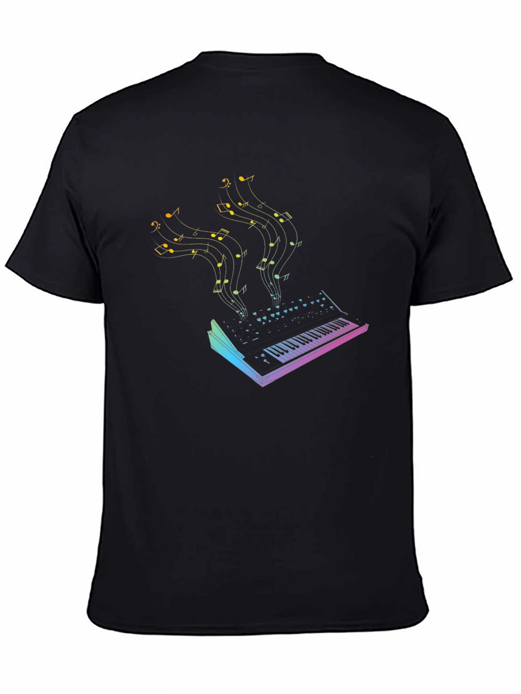 Music Synth Graphic Tee - Black