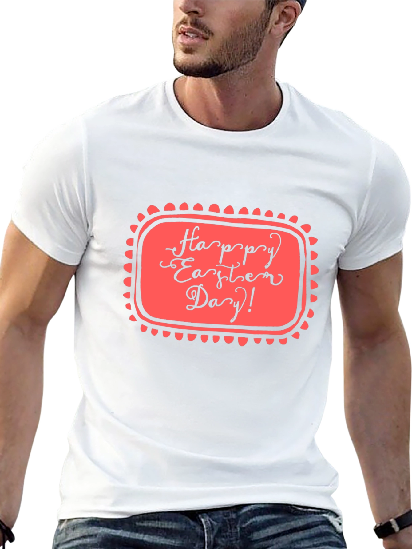 Happy Easter Day Graphic Tee - Black Casual T-Shirt