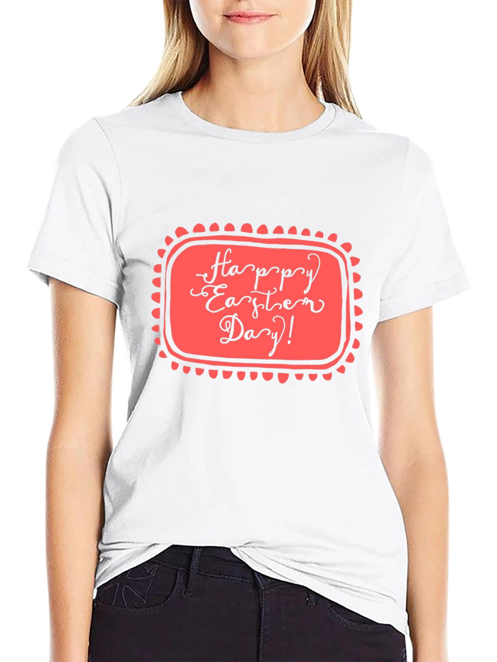 Happy Easter Day Graphic Tee - Black Casual T-Shirt