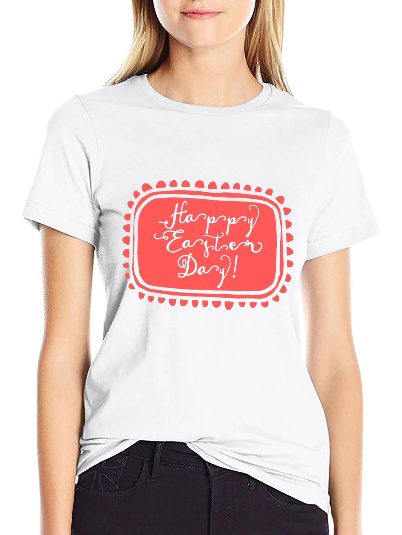 Happy Easter Day Graphic Tee - Black Casual T-Shirt