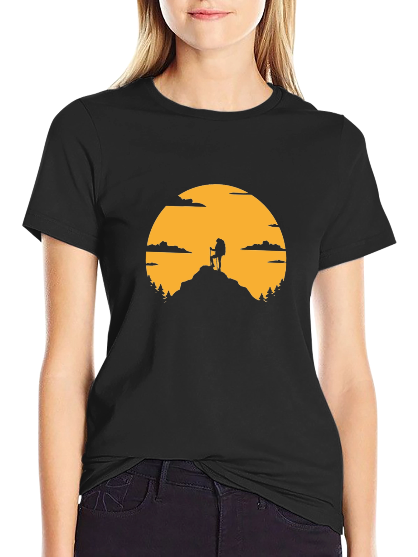 Hiking Silhouette Graphic T-Shirt