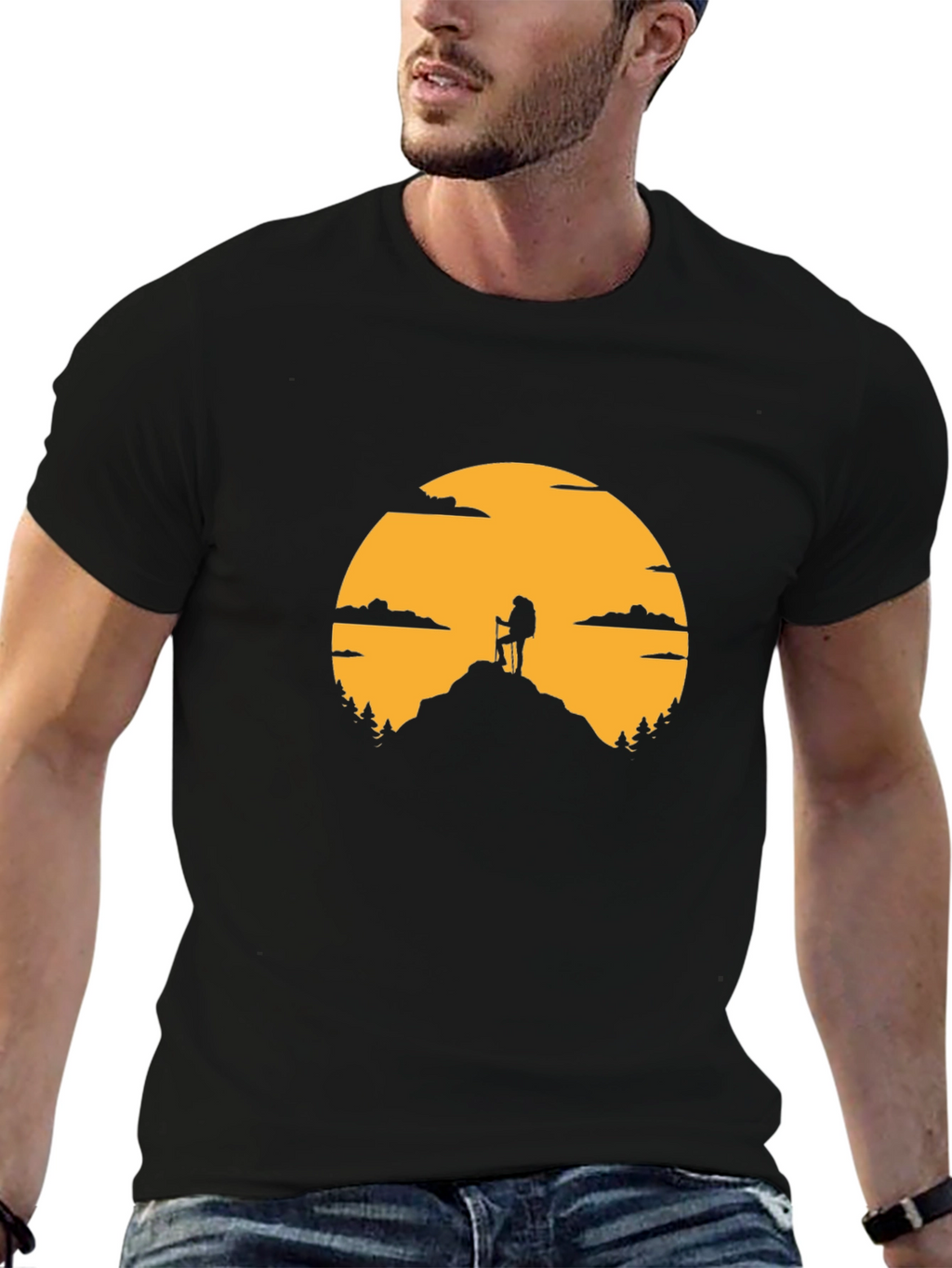 Hiking Silhouette Graphic T-Shirt
