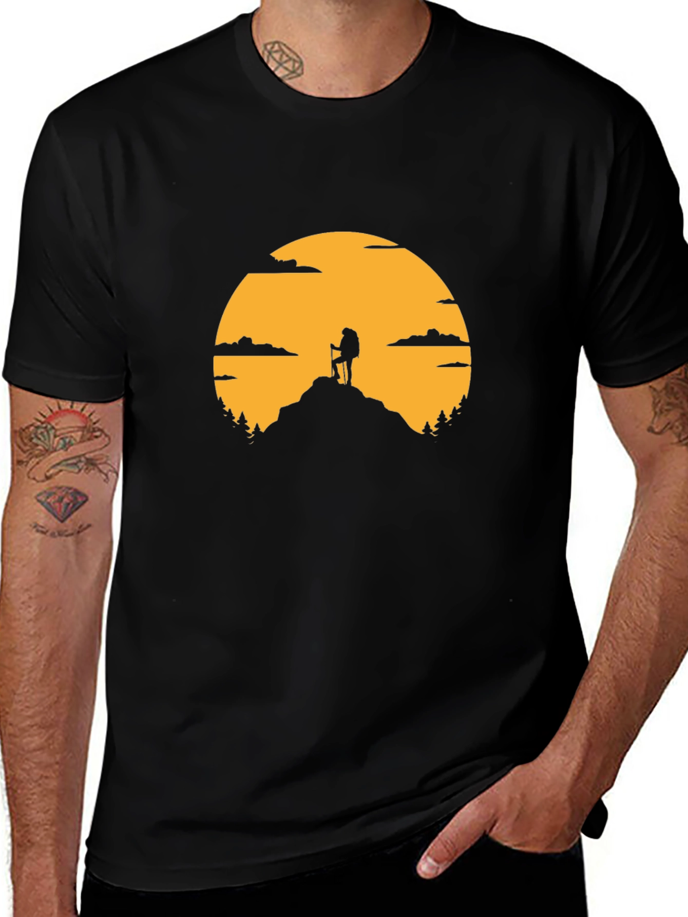 Hiking Silhouette Graphic T-Shirt